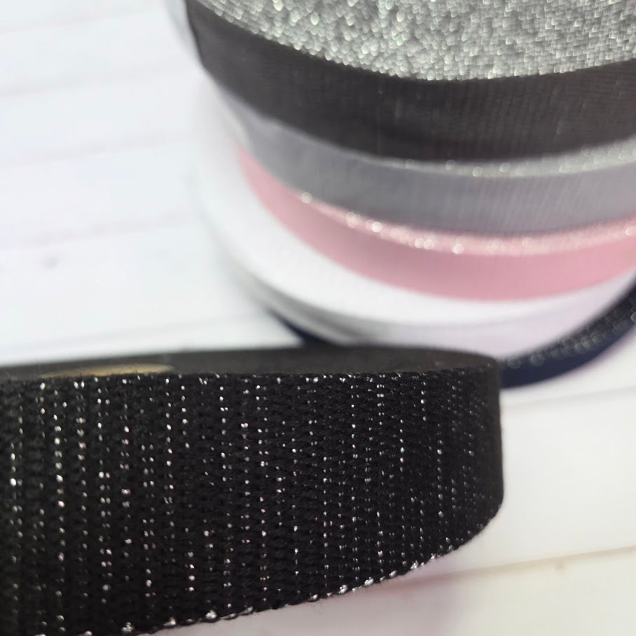 Silber Glitzer Gurtband - verschiedene Farben - 30mm