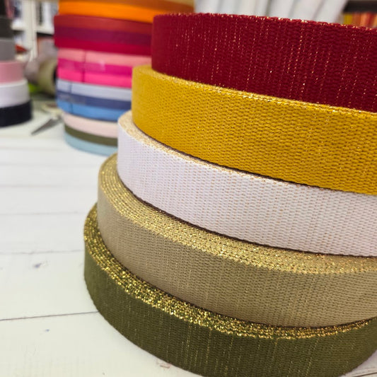 Gold Glitzer Gurtband - verschiedene Farben - 30mm