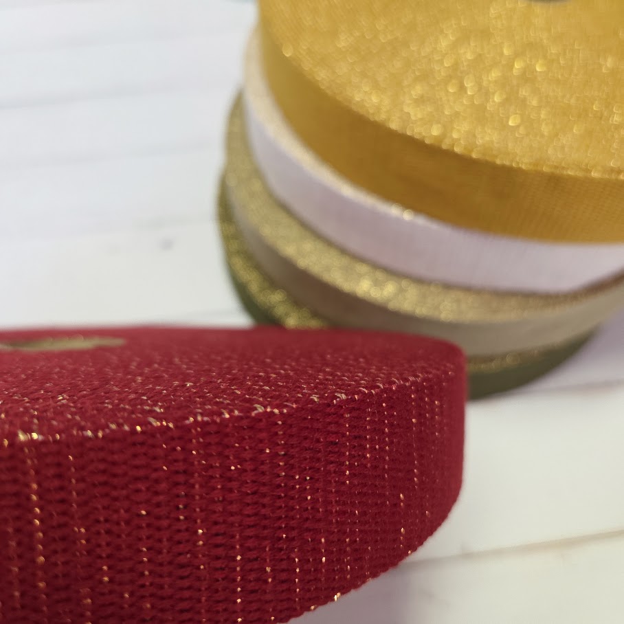 Gold Glitzer Gurtband - verschiedene Farben - 30mm