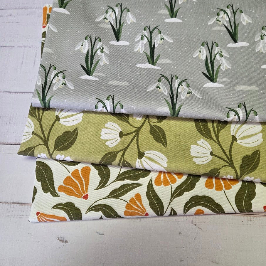 MYO Design - Twill Canvas - Schneeglöckchen - hellgrau