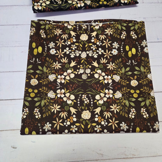 MYO Design - Twill Canvas - Watercolour Garden - dunkelbraun