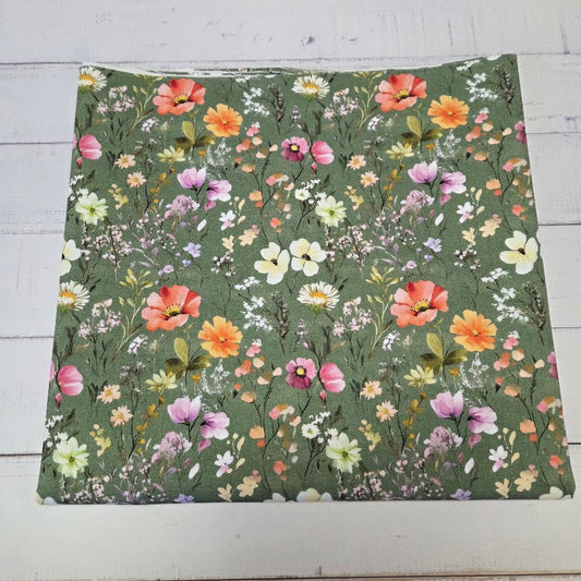 MYO Design - Twill Canvas - Flowerfield dustymint