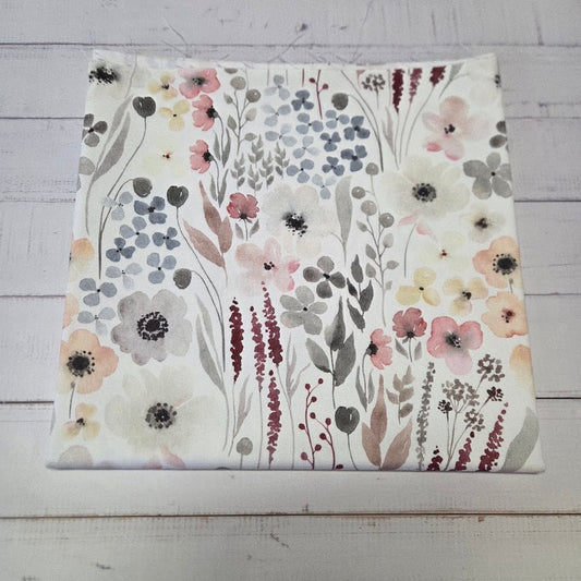 MYO Design - Twill Canvas - Watercolour Flowers - white