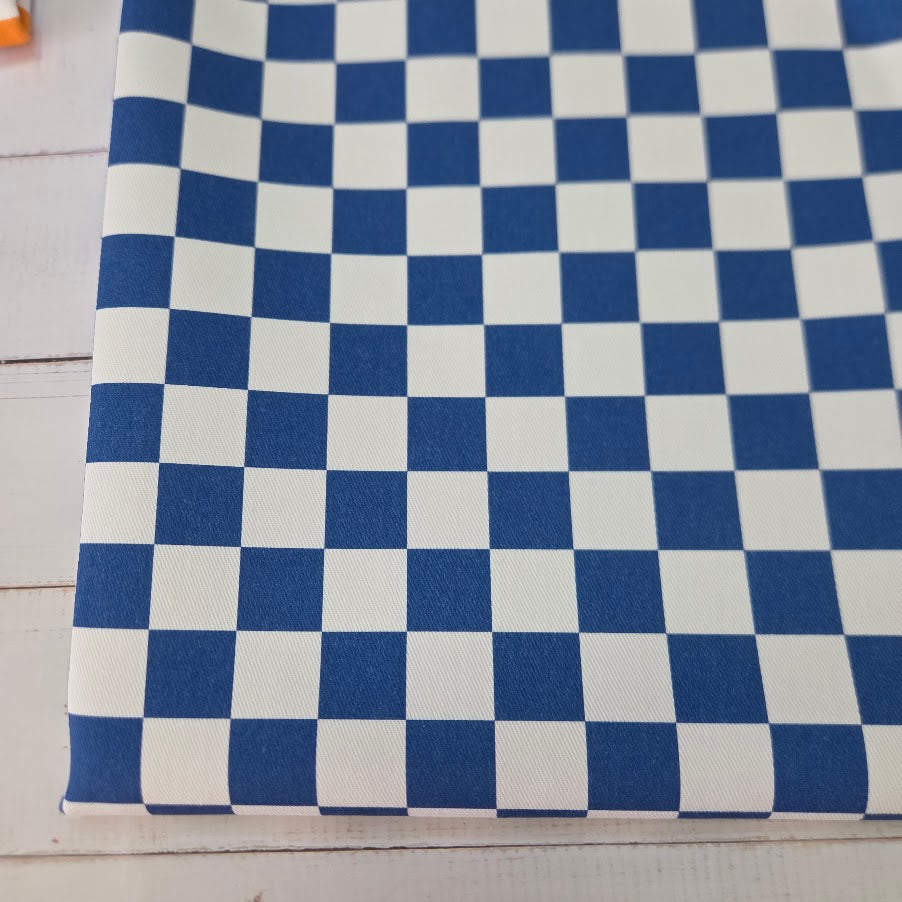 MYO Design - Checkered - Karo Twill Canvas in blau-weiss