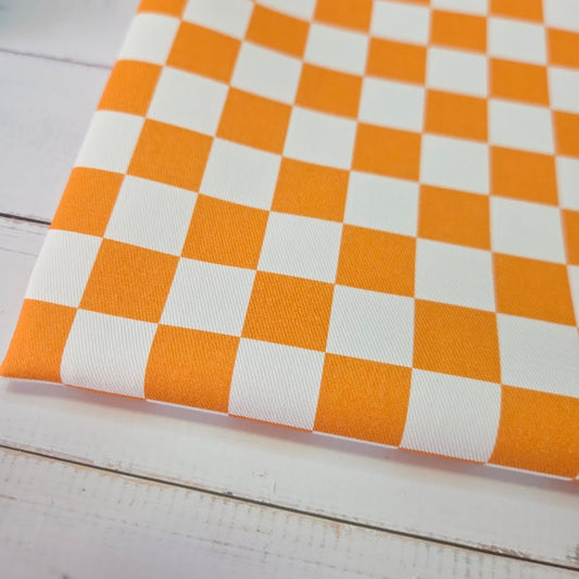 MYO Design - Türkis Checkered - Karo Twill Canvas in orange-weiss