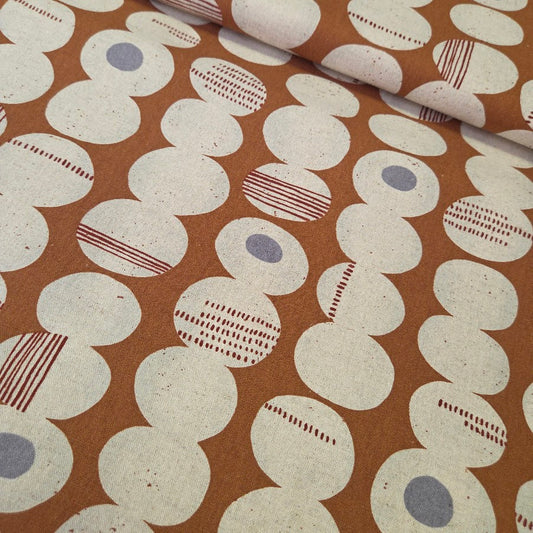 Kokka Trefle Canvas - Halbleinen - hellbraun/ ecru