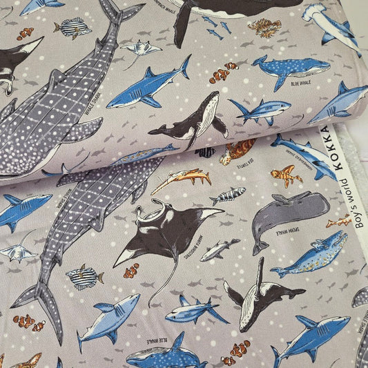 Kokka Canvas - Whale Shark and Blue Shark Oxford Canvas – Boy´s World