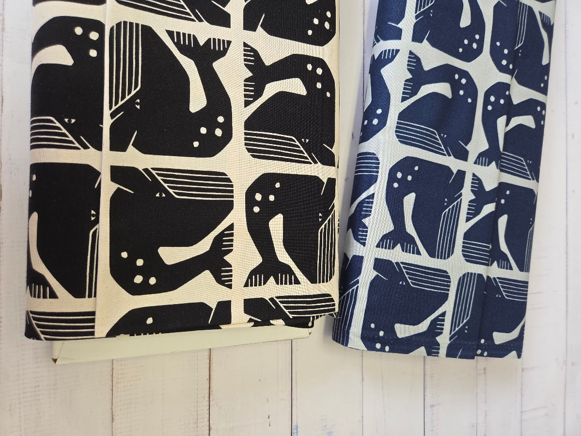 Cotton and Steel - By the seaside - Grumpy Whale - blue grey
