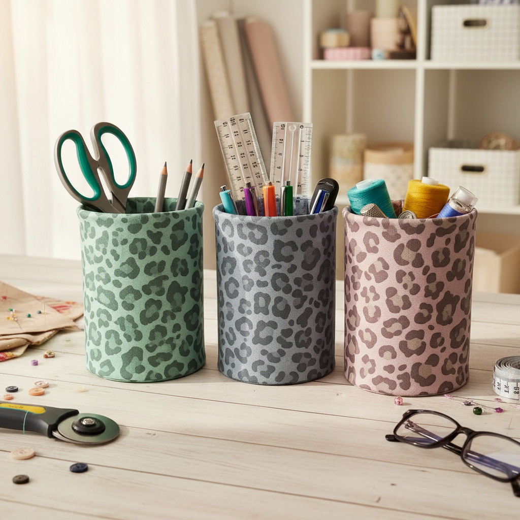 MYO Design - Twill Canvas - Leopard - pale blue