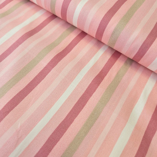 Baumwollstoff - Streifen - rosa