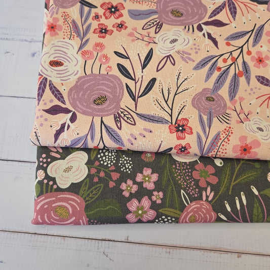 MYO Design - Unbleached Cotton Canvas - Wildrosen flieder-nude