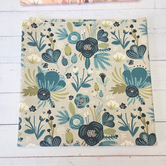 MYO Design - Unbleached Cotton Canvas - Flowerfield light grey