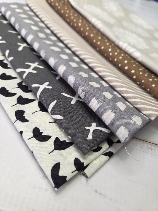 Fatquarter Set - Sunshine - grey-schwarz-weiss