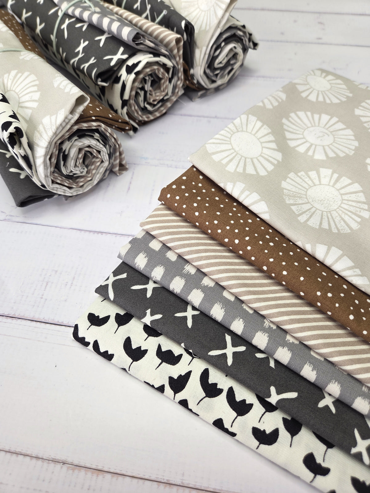 Fatquarter Set - Sunshine - grey-schwarz-weiss