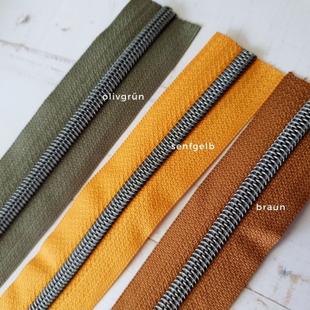 Metallic Reissverschluß altsilber - verschiedene Farben