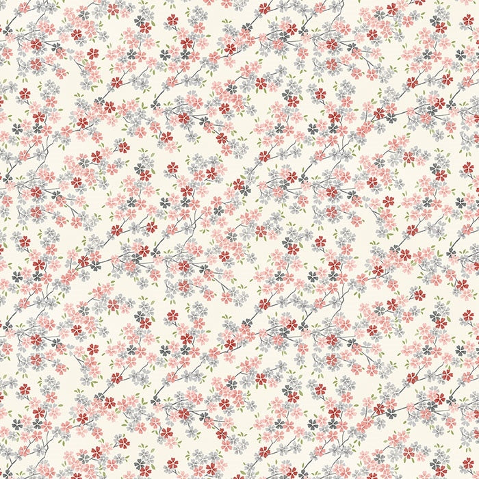 Makower - Tranquility - Cherry Branch - weiss-pink
