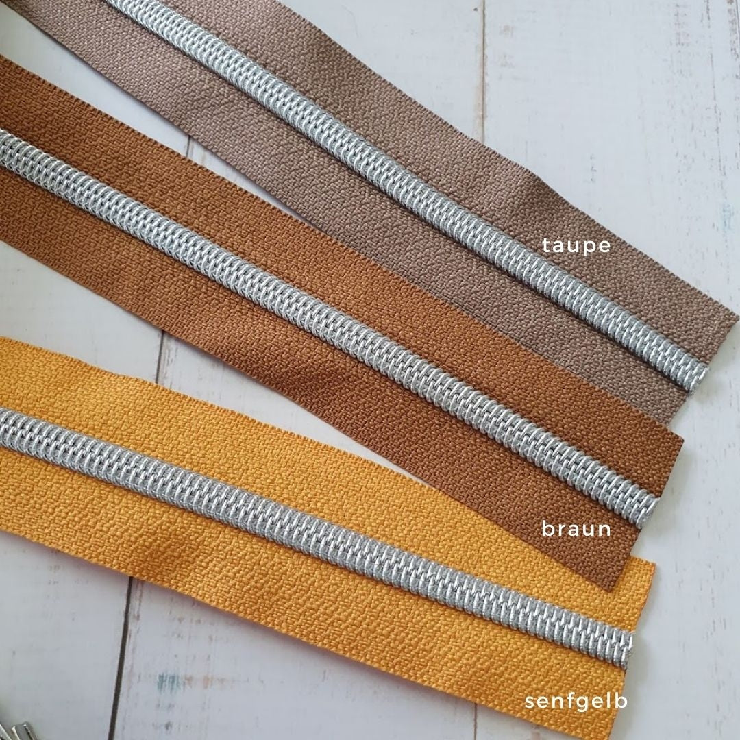Metallic Reissverschluß silber - verschiedene Farben
