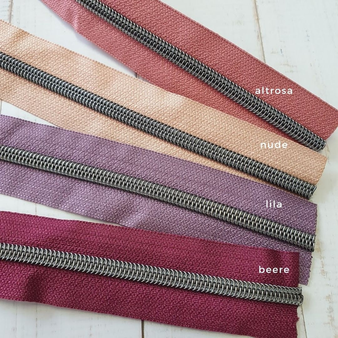 Metallic Reissverschluß altsilber - verschiedene Farben