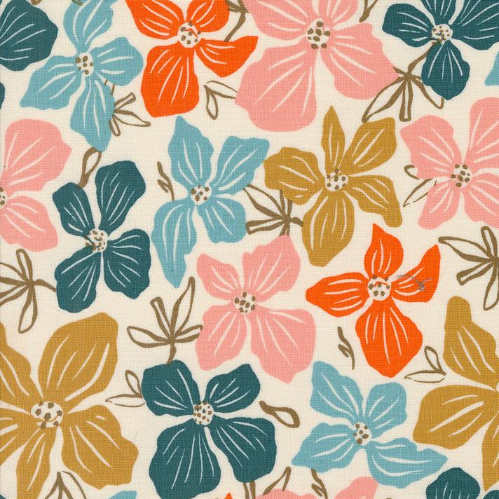 Moda - Things above - Block Florals - eggshell