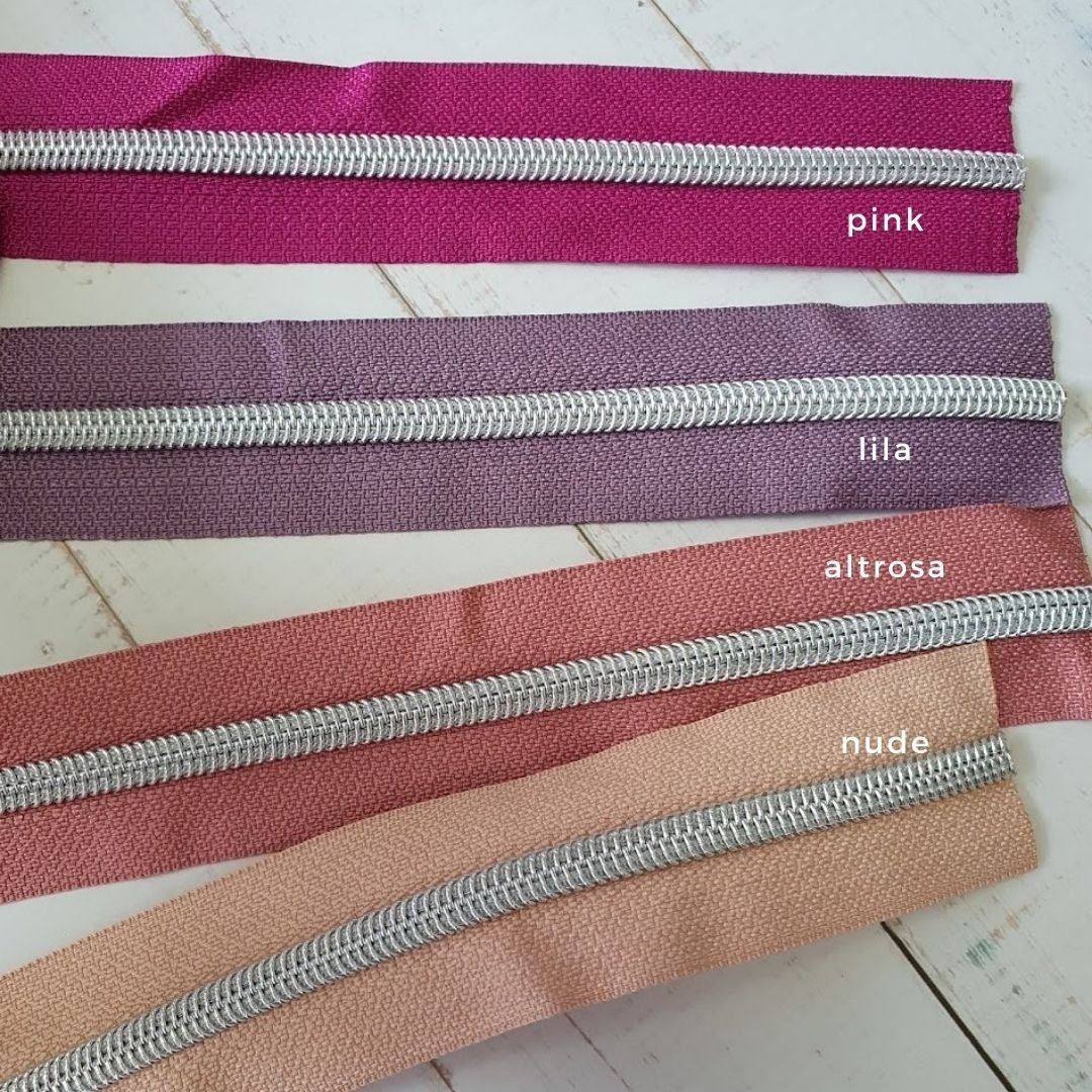 Metallic Reissverschluß silber - verschiedene Farben