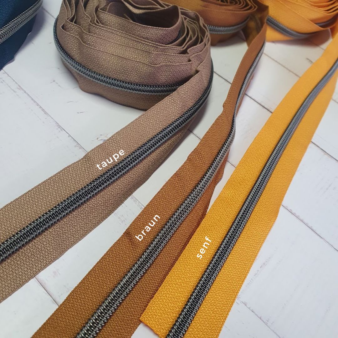 Metallic Reissverschluß altsilber - verschiedene Farben