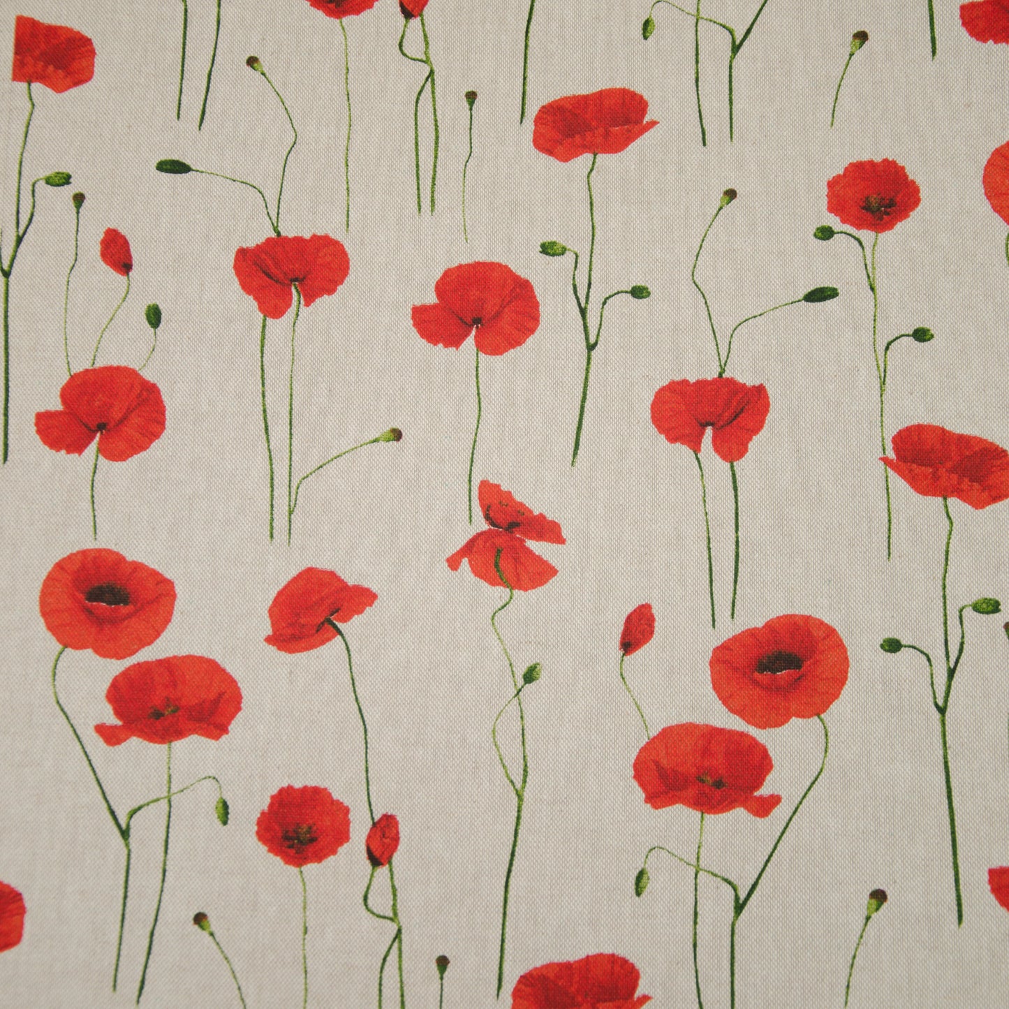 Hilco Dekostoff - Mohnblüten - Canvas - natur