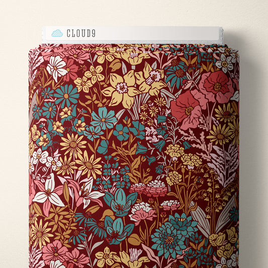 Cloud9 - Bio Baumwolle - Eventide - Garden - burgundy