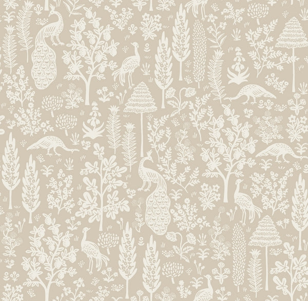 Cotton and Steel - Rifle Paper Co. - Camont - Menagerie Silhouette - khaki