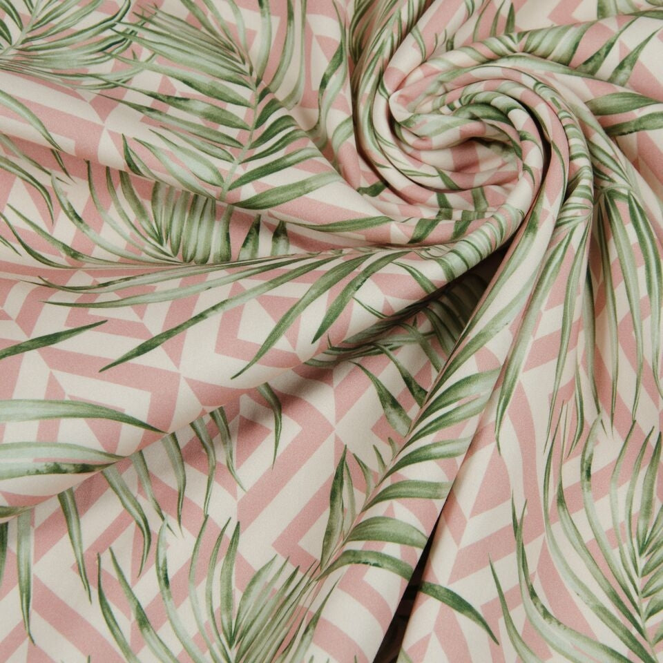 Hilco Elastische Baumwolle Palmiera rose – MYO Stoffe