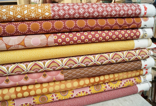 Baumwollstoff Emilie von Hilco - Flowerdots - terracotta