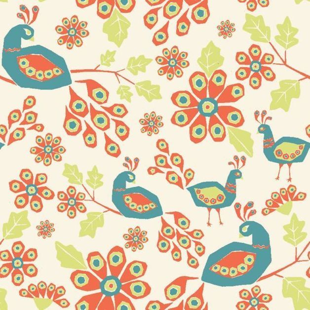 Bio Baumwolle Raaga von Mona Luna - Pfaue