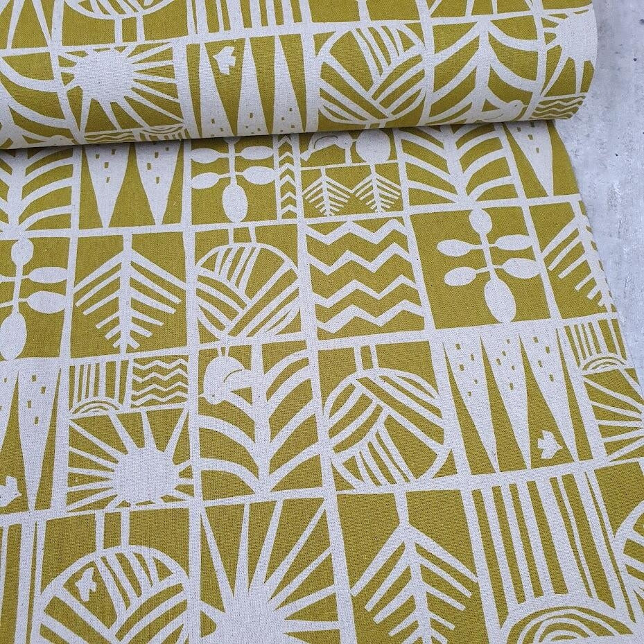 Kokka Canvas - Geolands - yellow