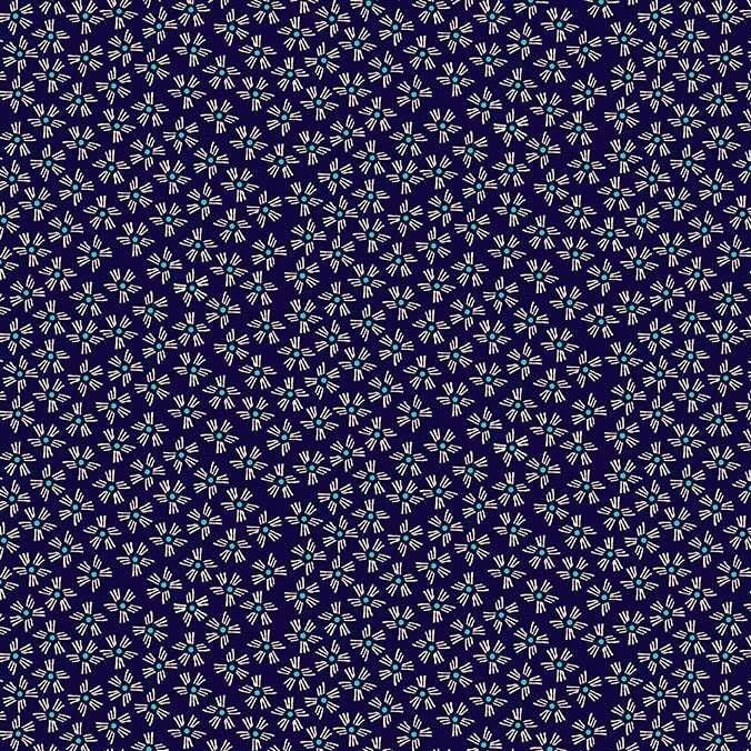 Makower - Henna - Dash Flowers navy