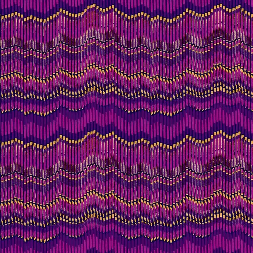 Makower - Henna - Moire Stripe pink