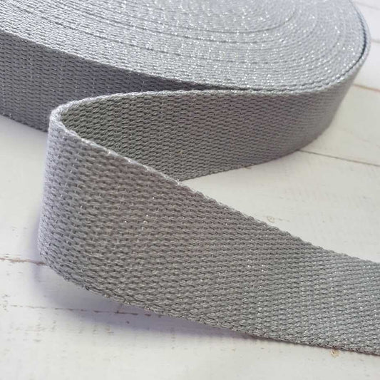 Silber Glitzer Gurtband - verschiedene Farben - 30mm