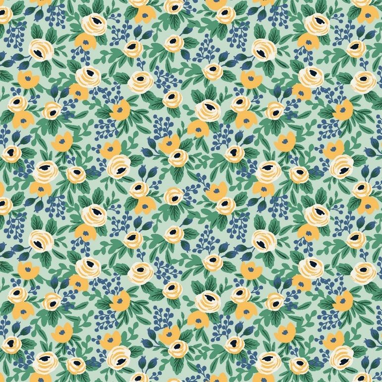 Cotton and Steel - Rifle Paper Co. - Orchard - Rosa - mint