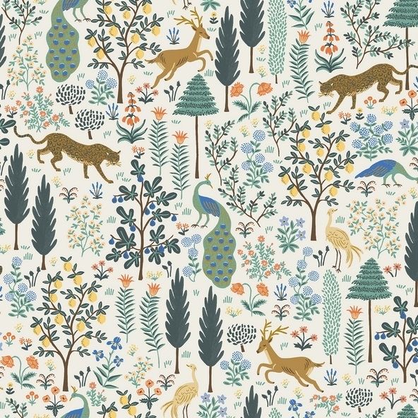 Cotton and Steel - Rifle Paper Co. - Camont - Menagerie - cream