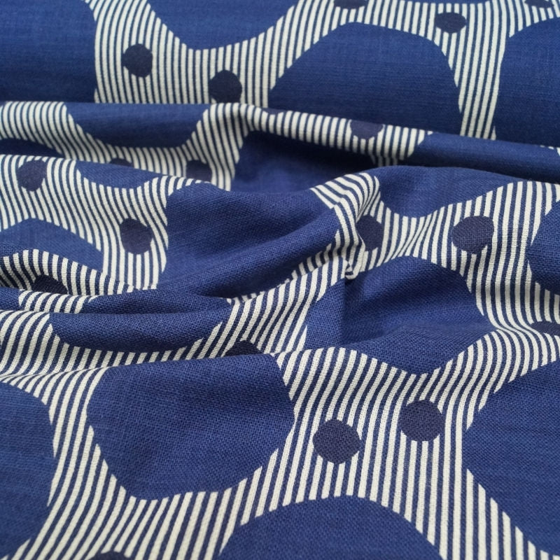 Light Canvas - Stripe Dot - indigo