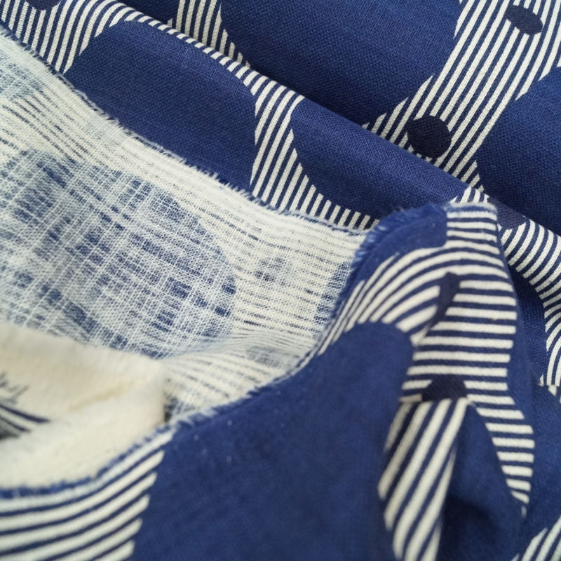 Light Canvas - Stripe Dot - indigo