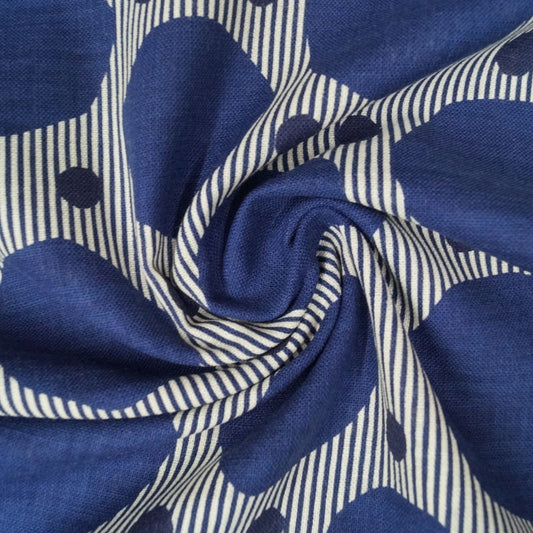 Light Canvas - Stripe Dot - indigo