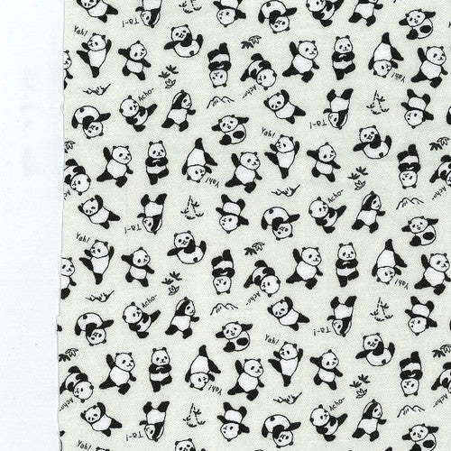 Kokka - Baumwollstoff - Trefle - Pandas - white