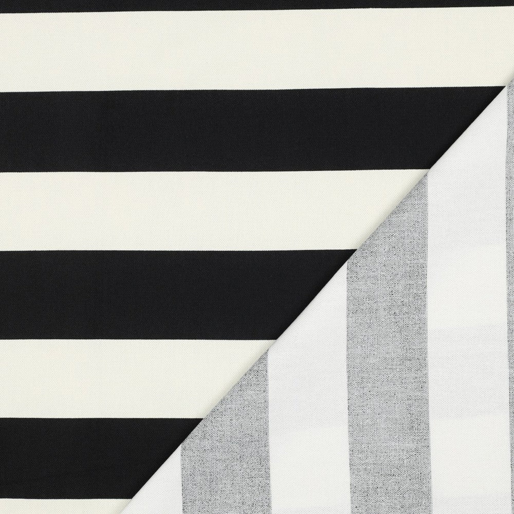 Light Canvas / Dekostoff Blockstripe - black and white