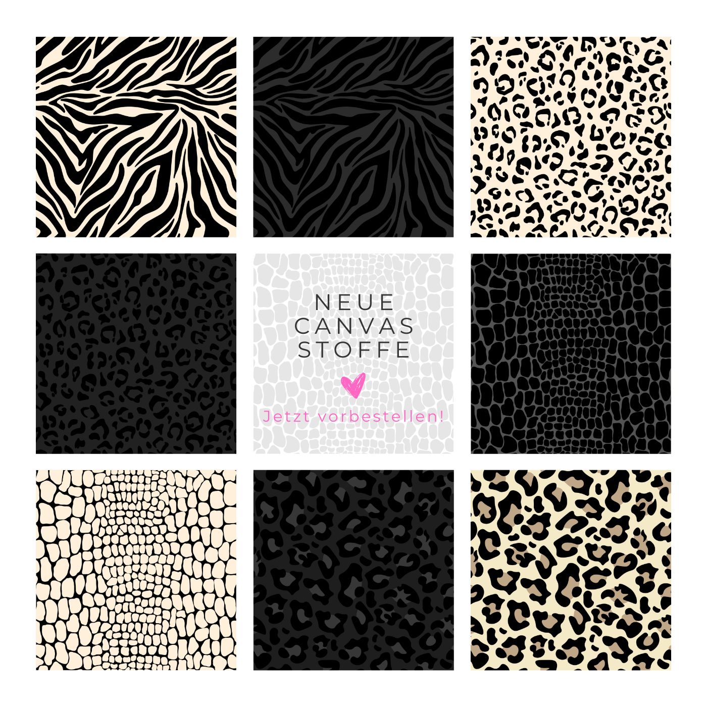 Vorbestellung: MYO Design Canvas - Animalprints black and white