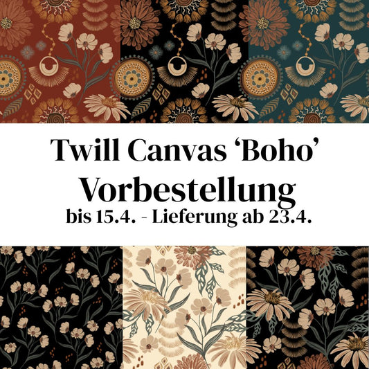 Vorbestellung: Boho - Twill Canvas in 7 Varianten