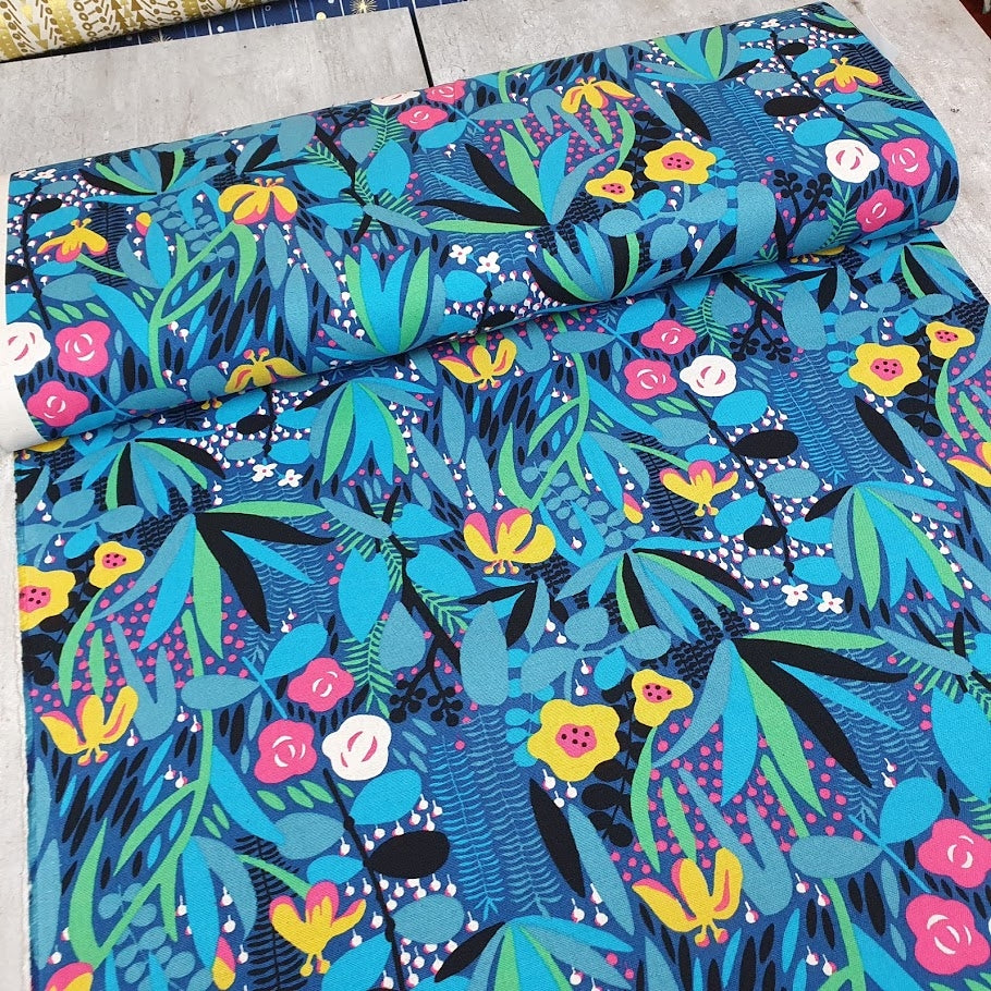 Kobayashi Canvas - Jungle Flowers - blue