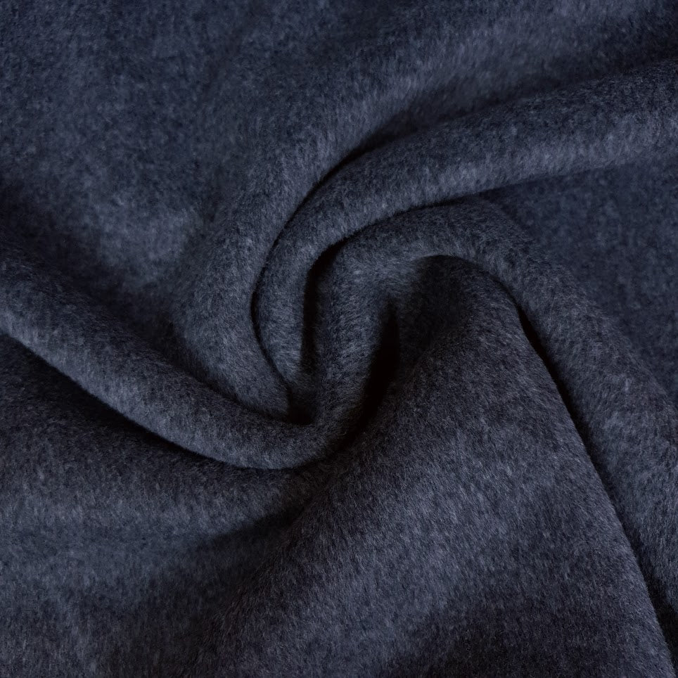 Wolloptik Doubleface - uni navy / ecru