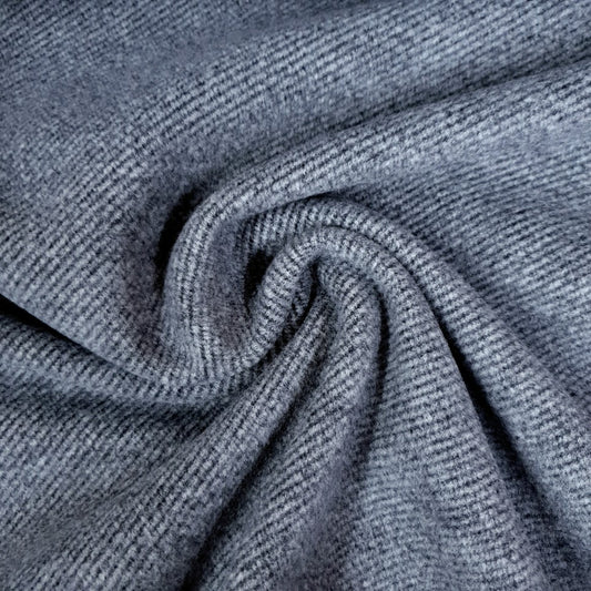 Wolloptik Doubleface - uni Streifen navy