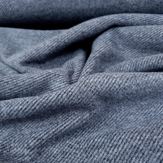 Wolloptik Doubleface - uni Streifen navy