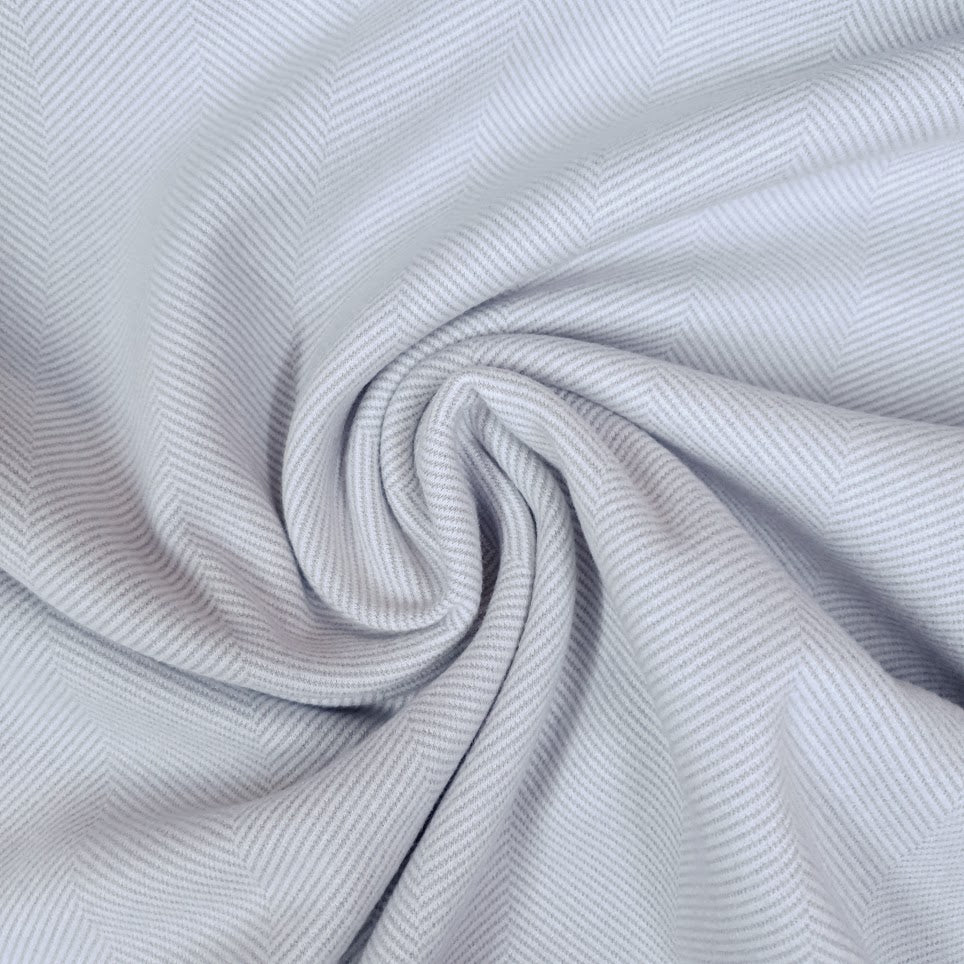 Wolloptik Doubleface - uni Fischgrät ecru