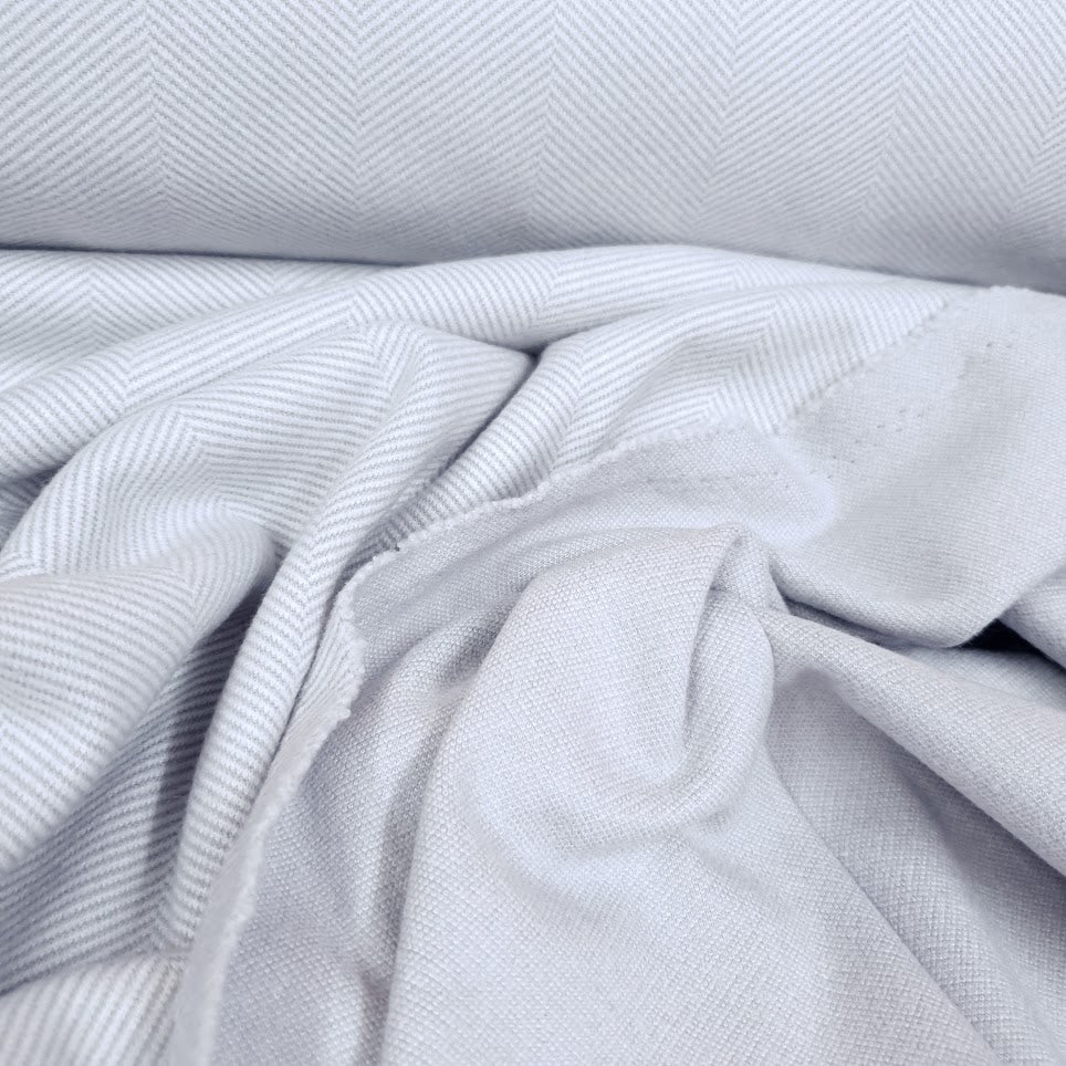 Wolloptik Doubleface - uni Fischgrät ecru